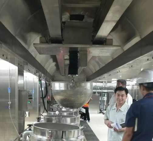 Stainless steel crane for food production