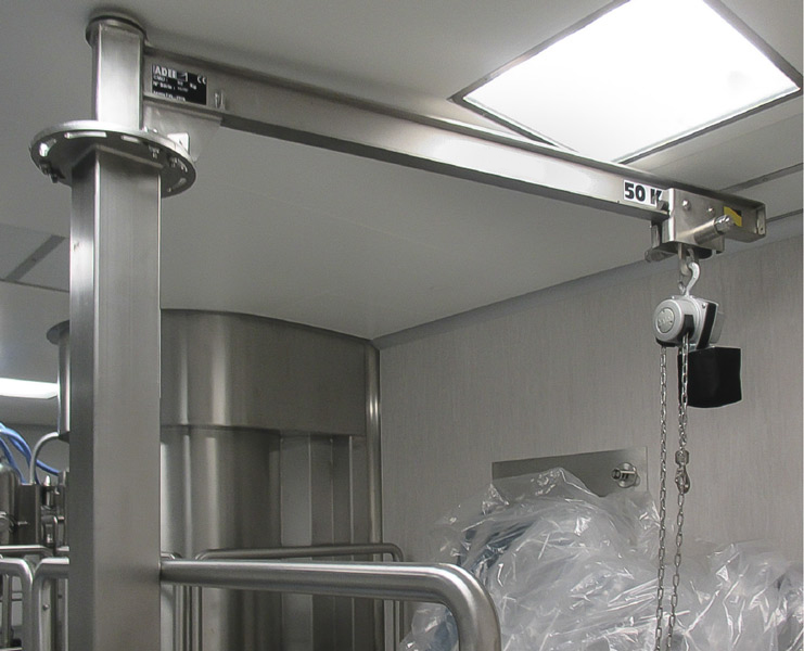 Cleanroom stainless steel jib crane