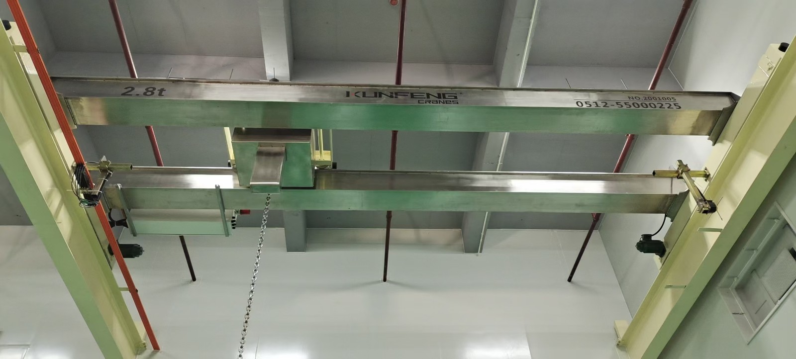 Cleanroom stainless steel double girder crane