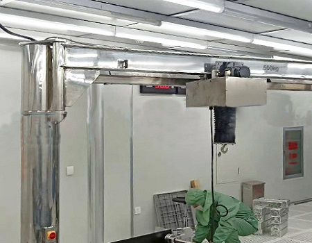 Corrosion-resistant Stainless Steel Jib Cranes for Cleanroom Lifting