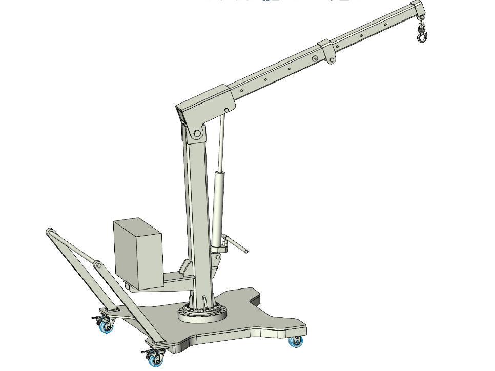 Cleanroom foldable mobile jib crane