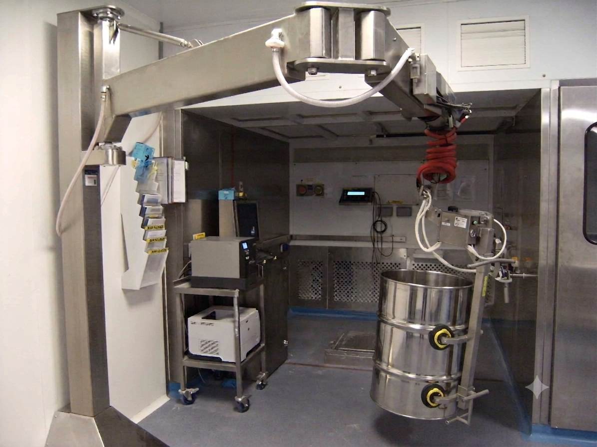 Column Mounted Double Cantilever Jib Crane for Cleanrooms