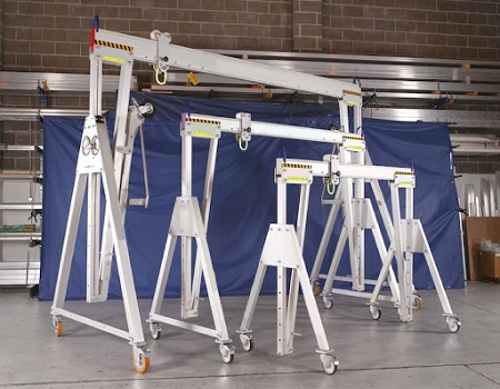 Light Aluminum Adjustable Gantry Cranes for Cleanroom Environments